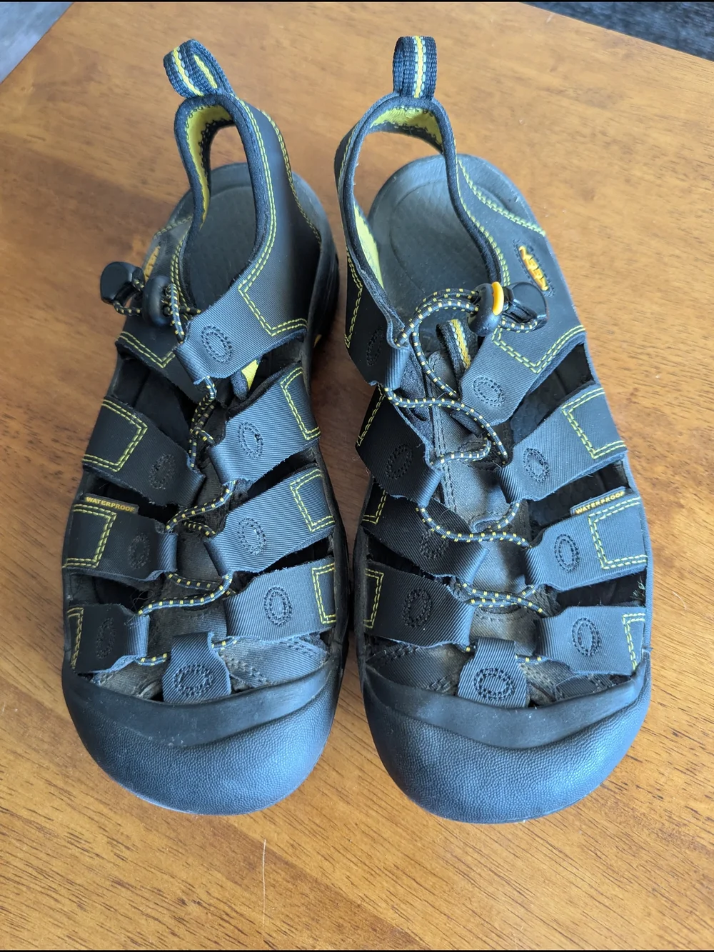 Keen Black and Yellow Outdoor/Water Sandals Size 7 Men's Or 9 Women's